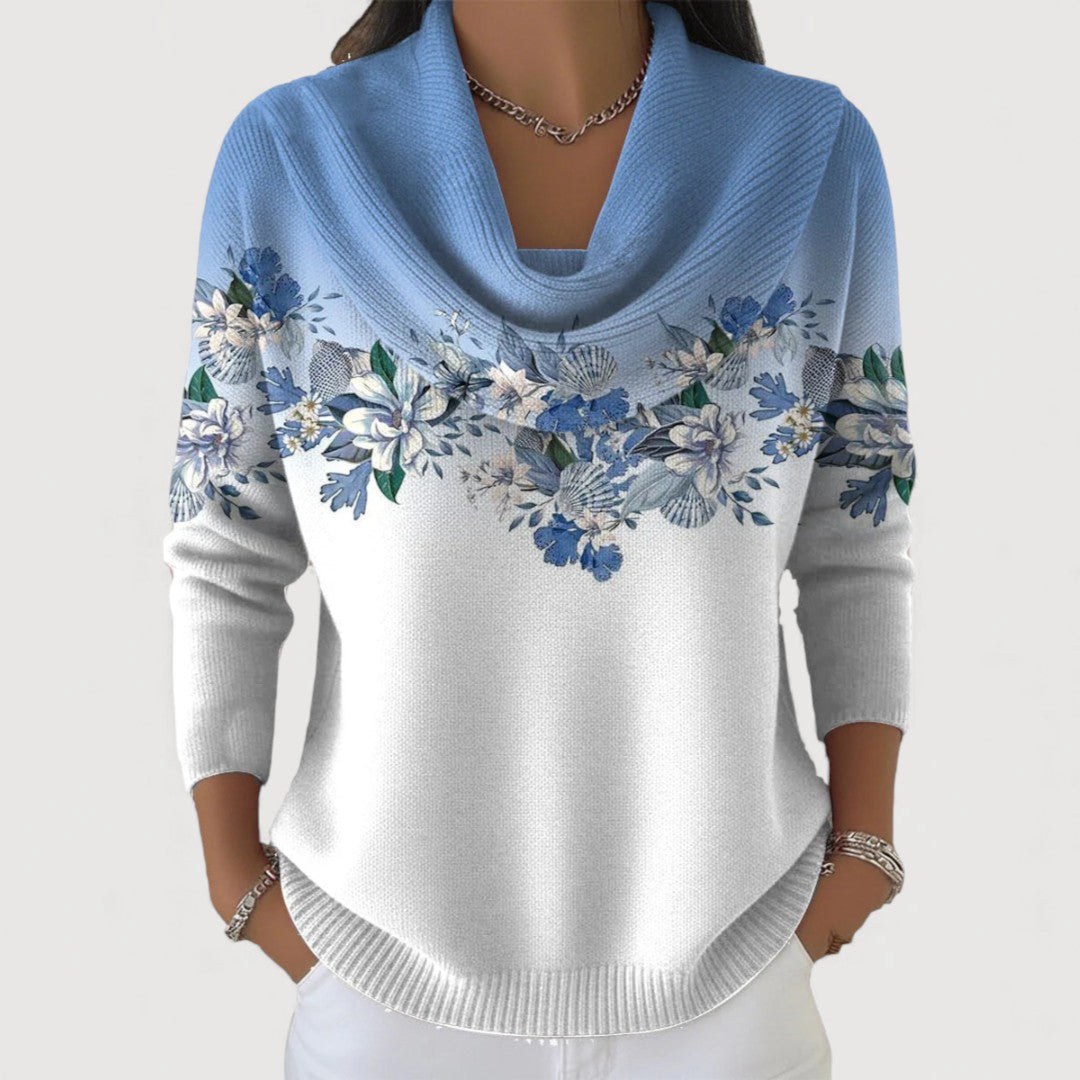 Alba | Pull Floral à Col Montant