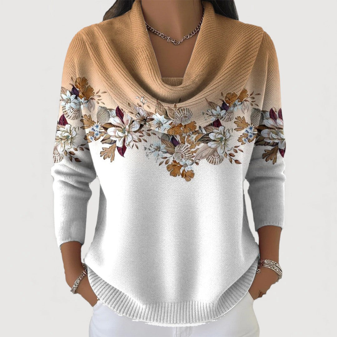 Alba | Pull Floral à Col Montant