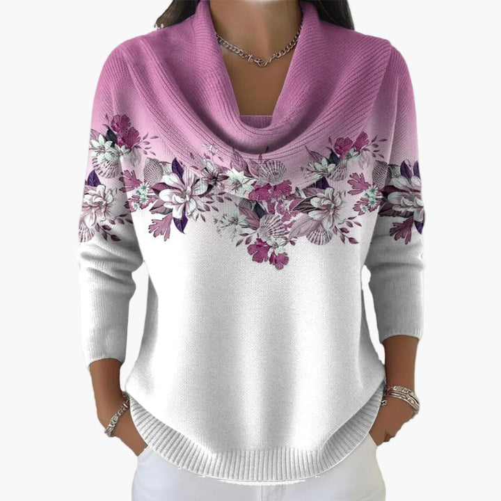 Alba | Pull Floral à Col Montant