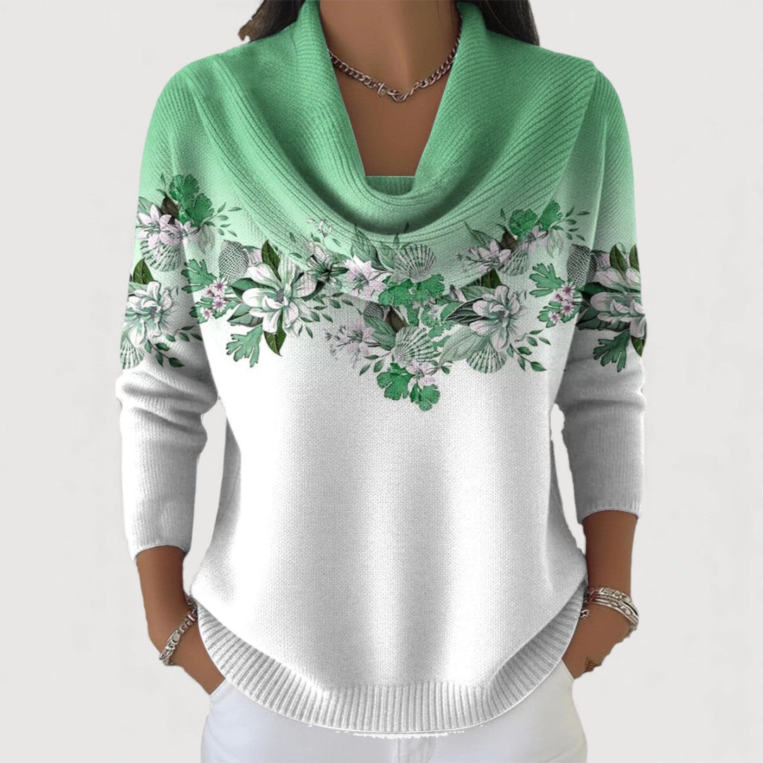 Alba | Pull Floral à Col Montant