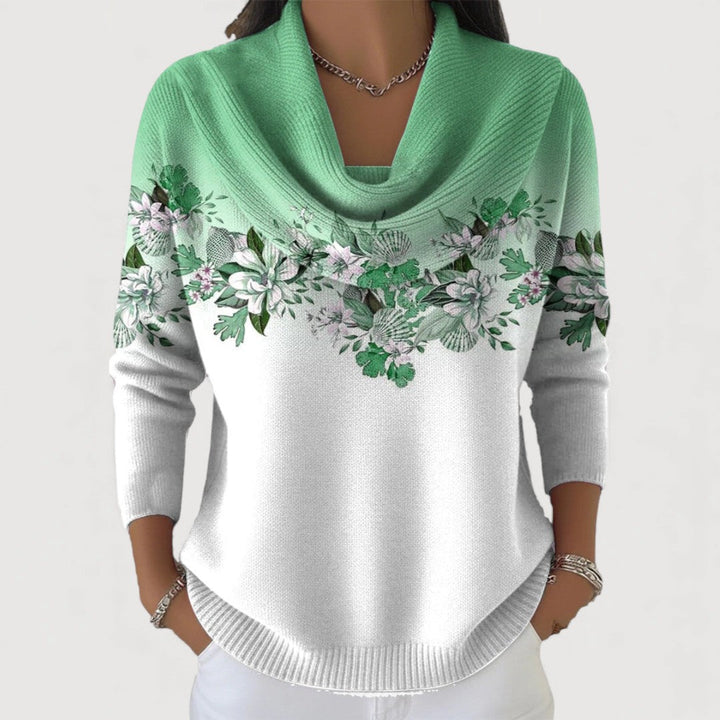 Alba | Pull Floral à Col Montant