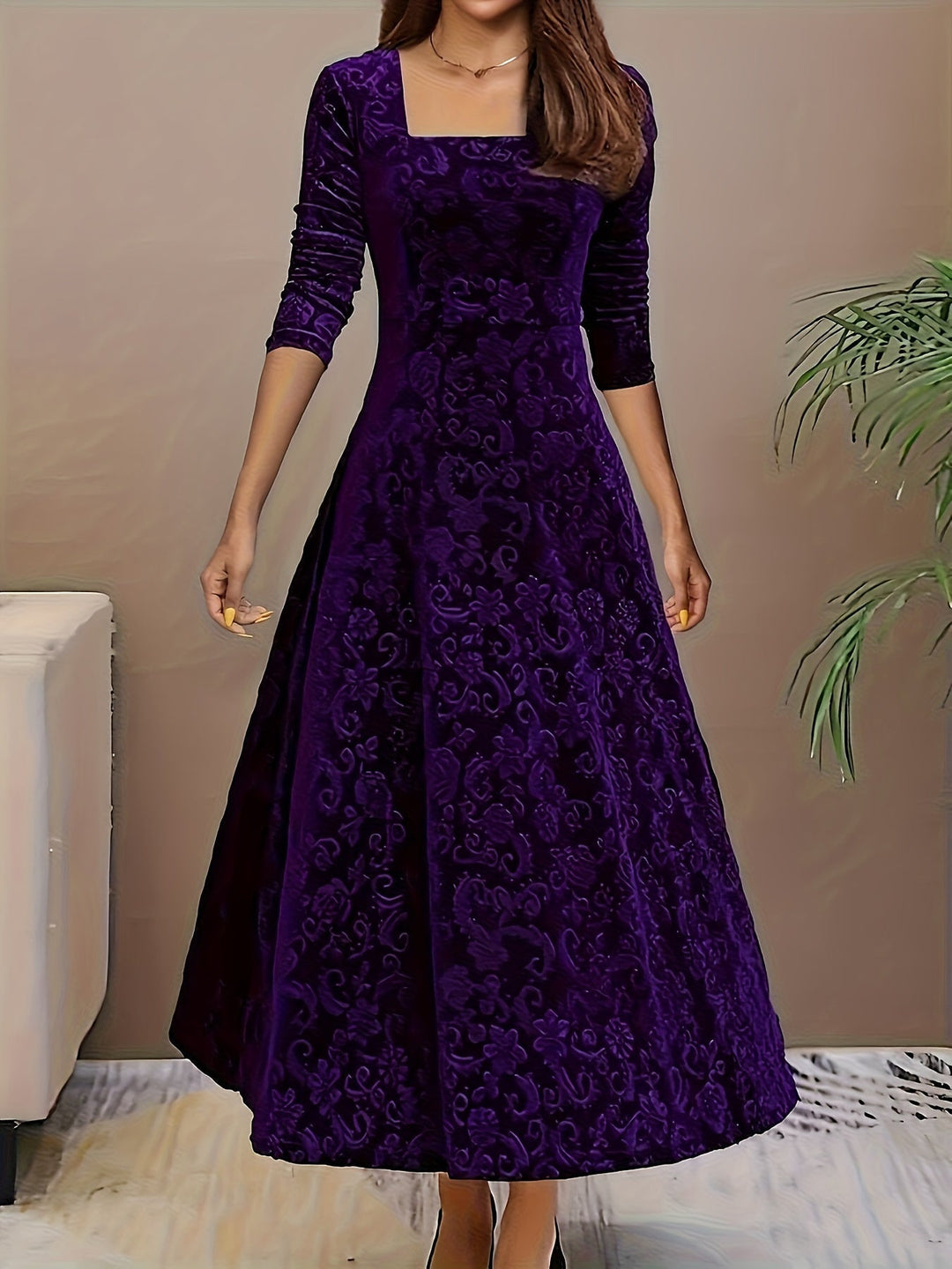 Julie | Robe Maxi Élégante à Motifs
