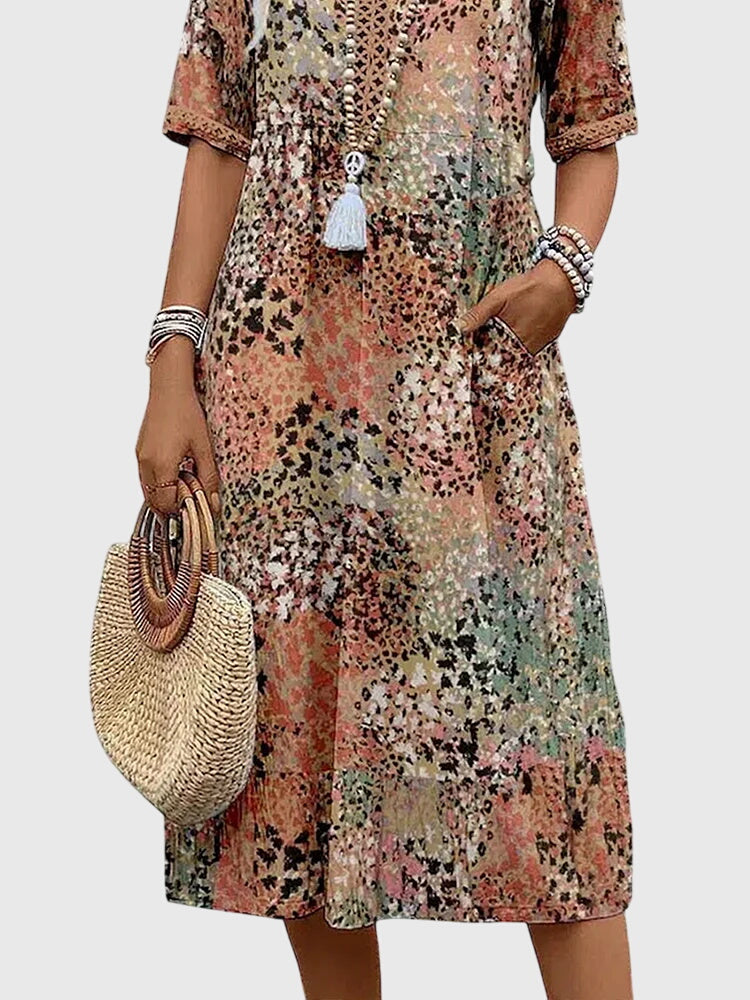 Bella | Robe Midi Florale Élégante