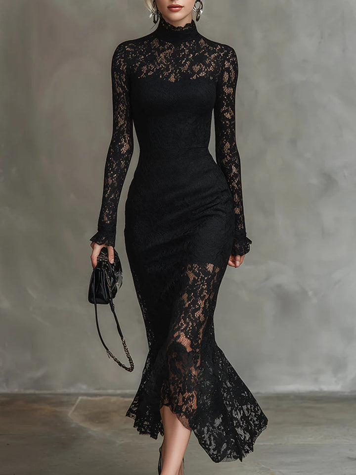 Jeanne | Robe Maxi Élegante en Dentelle à Queue de Poisson
