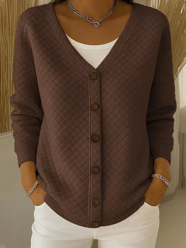 Leonor | Veste en Tricot Matelassée avec Boutons