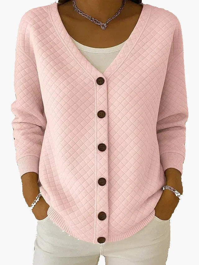 Leonor | Veste en Tricot Matelassée avec Boutons