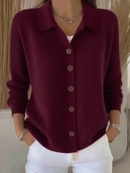 Josefina | Manteau en Tricot avec Col et Boutons
