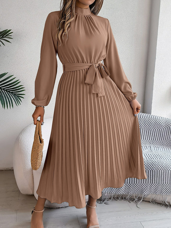 Martine | Robe Maxi Plissée Ceinturée