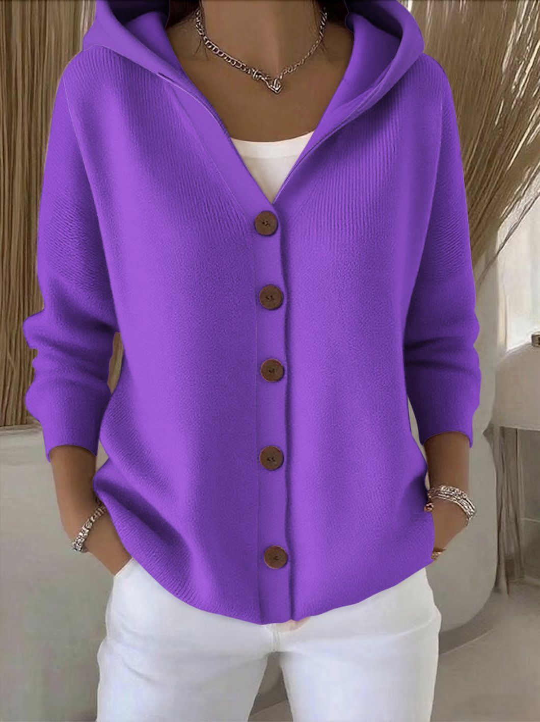 Rocío | Manteau en Tricot avec Capuche