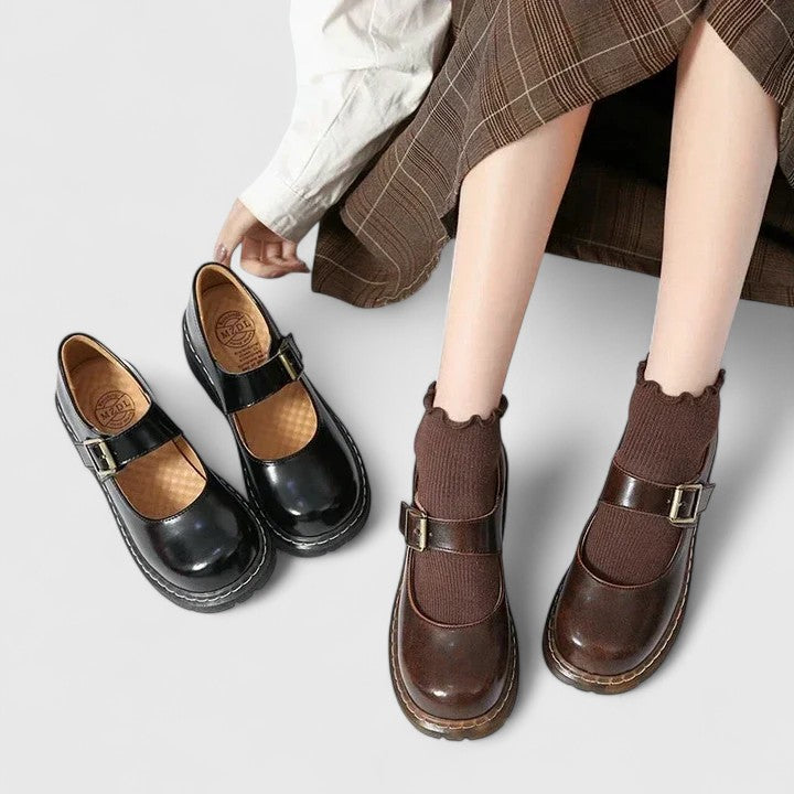 Delphine | Babies Plateforme Cuir Aveline