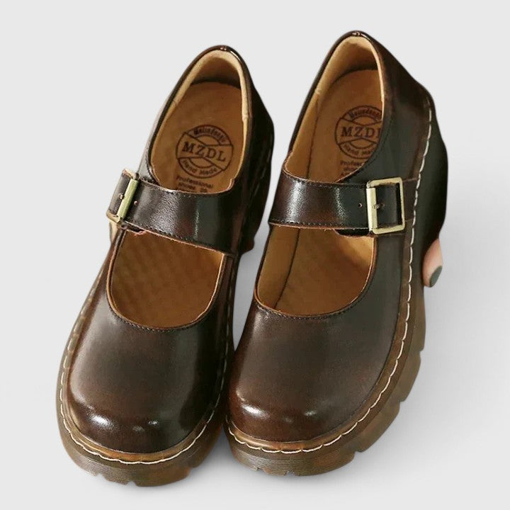 Delphine | Babies Plateforme Cuir Aveline