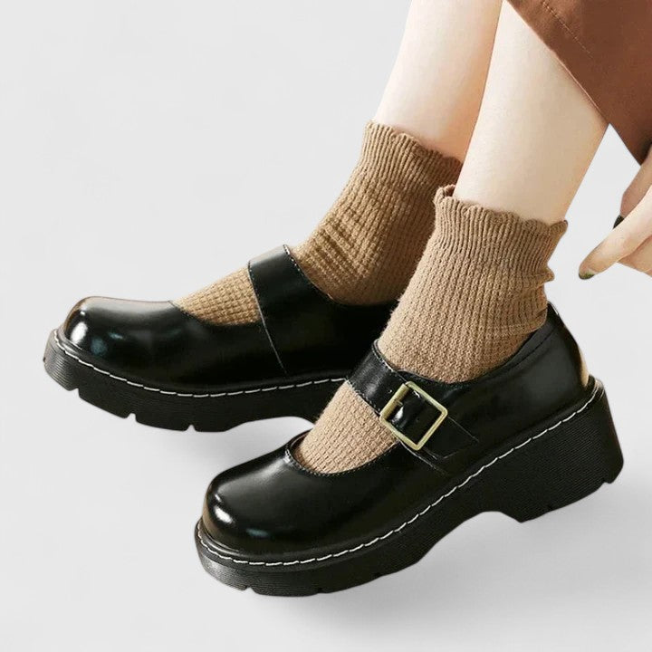 Delphine | Babies Plateforme Cuir Aveline