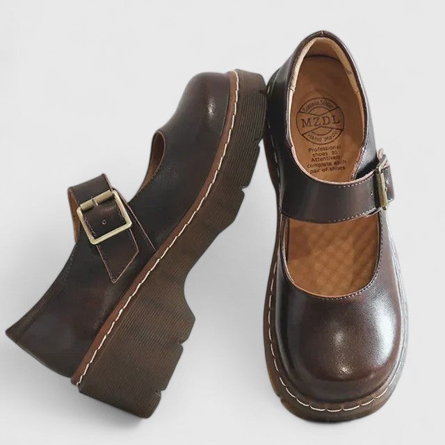 Delphine | Babies Plateforme Cuir Aveline
