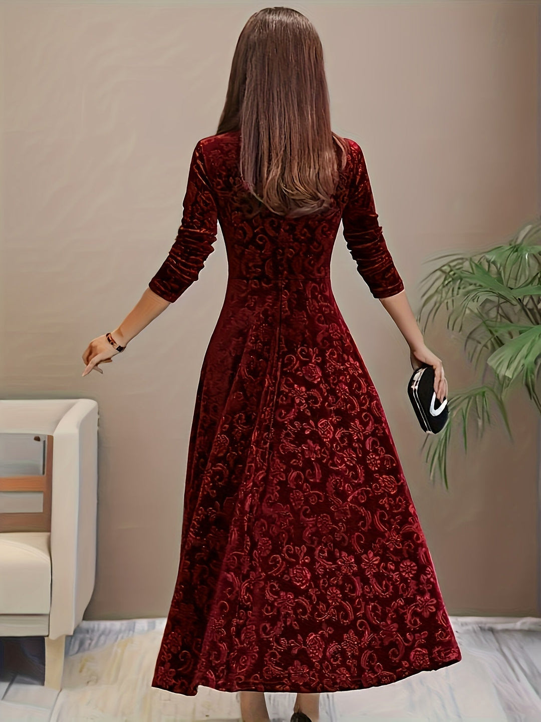 Julie | Robe Maxi Élégante à Motifs