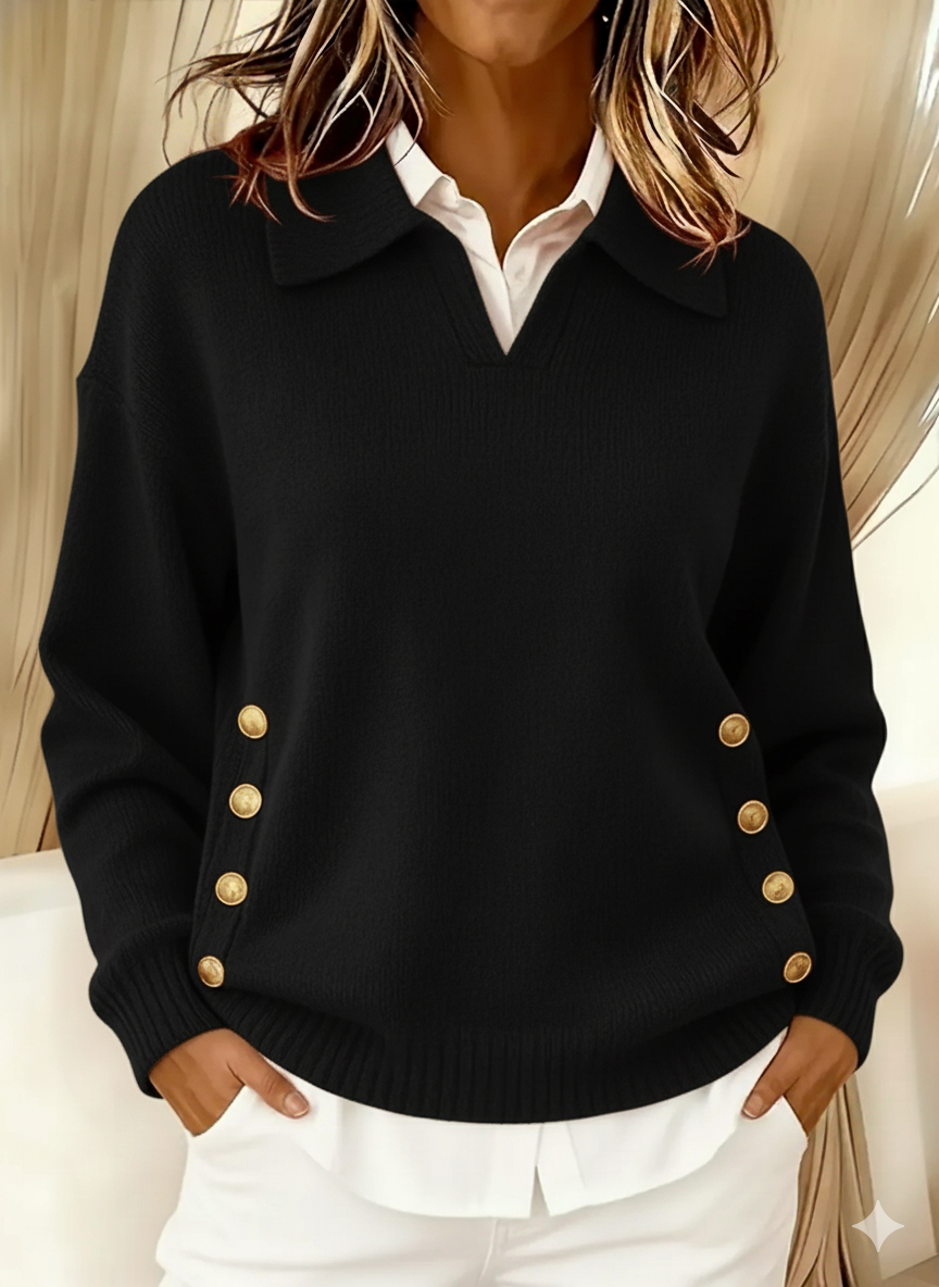 Vicenta | Pull avec Col Col Polo et Boutons