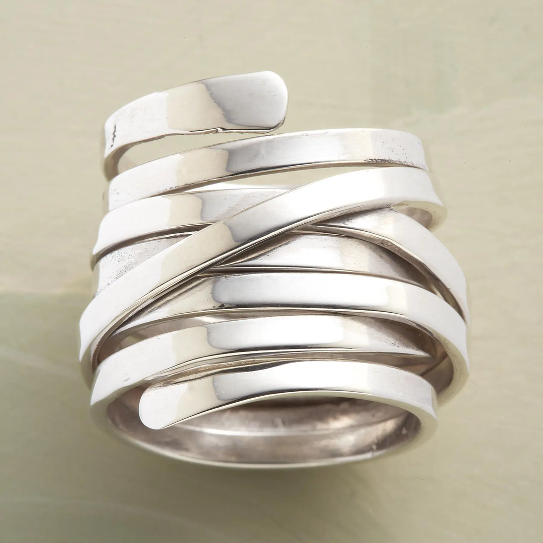 Bliss - Bague en Argent Épais Vintage