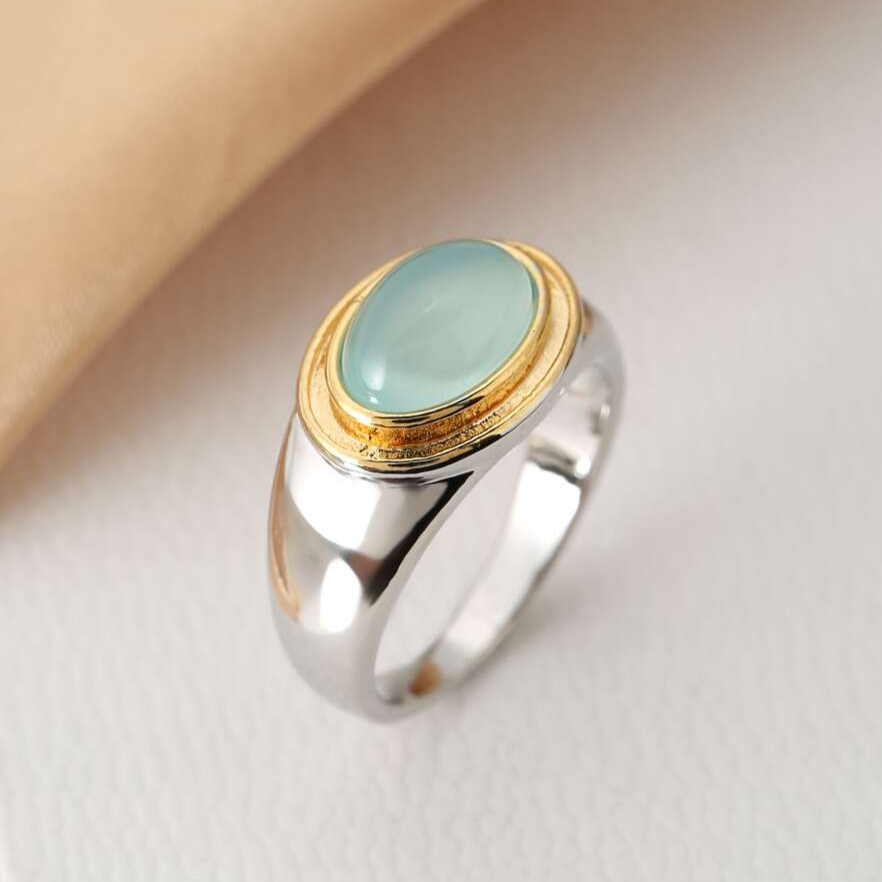 Gabi - Bague en Månsten Grön Vintage