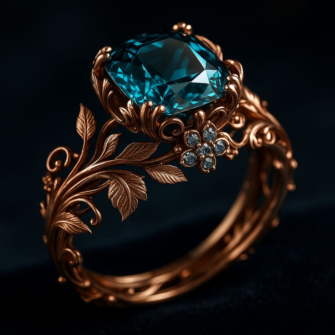 Bague en cristal vert naturel