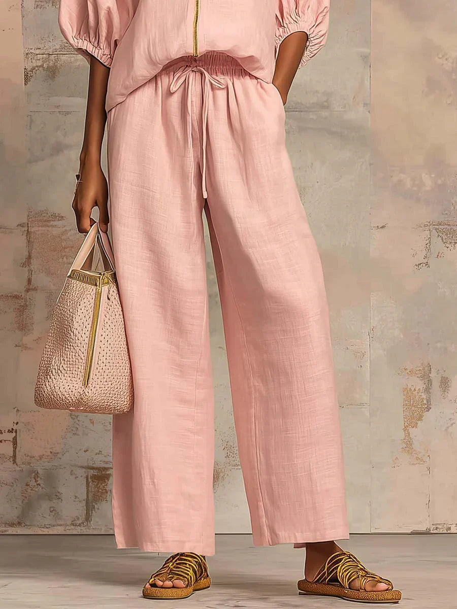 Alba | Ensemble de deux pièces : Chemise décontractée et pantalon large